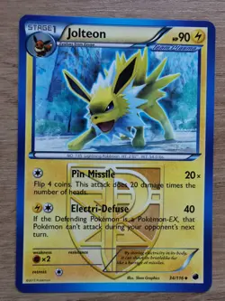 Pokemon Jolteon 34/116 Plasma Freeze Non-Holo Card NM Condition - Image 1