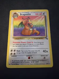 Pokemon TCG - Dragonite - Non Holo - Fossil Set - WOTC 1999 - Vintage - MP - Image 1