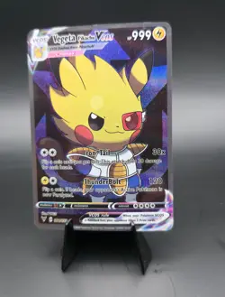 Pokemon Pikachu Vcos Cosplay (NON-TCG) HoloFoil Pokemon DISPLAY Cards For Kids - Image 3