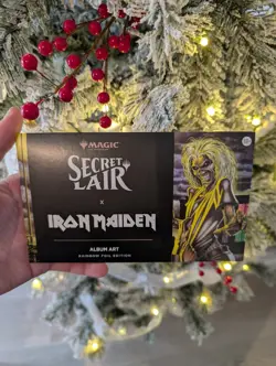 In hand MTG Secret Lair x Iron Maiden: Album Art - Rainbow FOIL Edition (Sealed) - Image 1