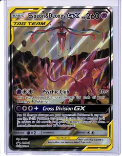 2020 Pokemon Sun & Moon Espeon & Deoxys GX Tag Team Oversized Jumbo BSP #SM240 - Image 1