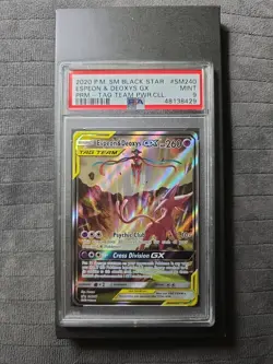 Espeon & Deoxys GX SM240 Tag Team Promo BSP Power Collection MINT PSA 9 Pokemon - Image 1