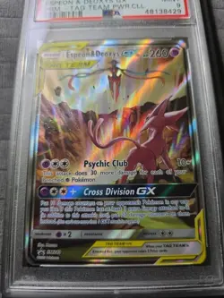 Espeon & Deoxys GX SM240 Tag Team Promo BSP Power Collection MINT PSA 9 Pokemon - Image 2