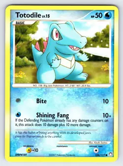 Totodile 106/123 2007 D&P Mysterious Treasures Pokemon Card TCG Common - Vlp - Image 1
