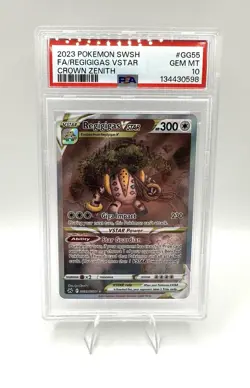 2023 POKEMON SWORD & SHIELD CROWN ZENITH #GG55 FULL ART/REGIGIGAS VSTAR PSA 10 - Image 1