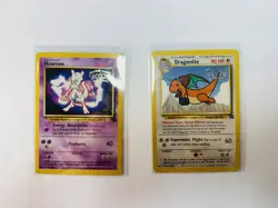 1999 Mewtwo #3 Dragonite #5 Black Star WB Pokemon the First Movie Promo LP - Image 1