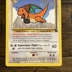 Pokemon Dragonite 1999 Kids WB First Movie WOTC #5 Black Star Promo - Image 4