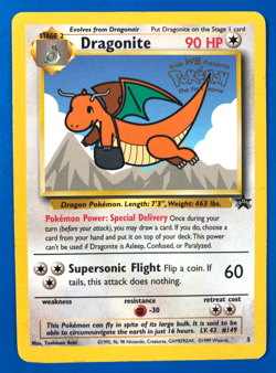 Pokemon TCG - Dragonite 5 WOTC Black Star WB First Movie Promo 1999 MP - Image 1