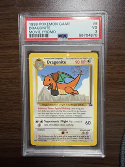 PSA 3 Dragonite #5 Black Star Promo WOTC Pokemon TCG WB the First Movie 1999 - Image 1