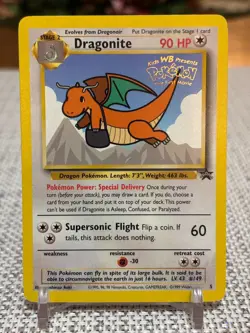 1999 Pokemon #5 Dragonite (Kids WB The First Movie) Black Star Promo - Image 1