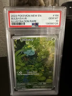 Pokemon TCG Bulbasaur Scarlet&Violet Holo Illustration Rare Card PSA 10 166/165 - Image 1