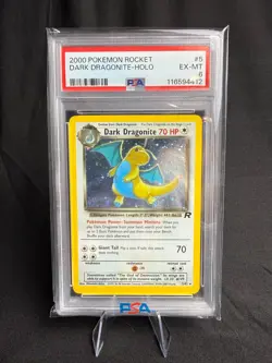 2000 POKEMON TEAM ROCKET UNLIMITED #5 / 82 DARK DRAGONITE HOLO - PSA 6 - Image 3