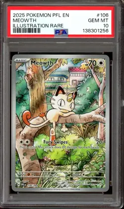 PSA 10 Meowth 106/094 IR Phantasmal Flames PFL Pokemon 2025 - Image 1