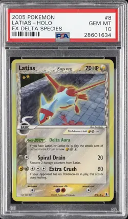 2005 POKEMON EX DELTA SPECIES #8 LATIAS-HOLO PSA 10 - Image 1