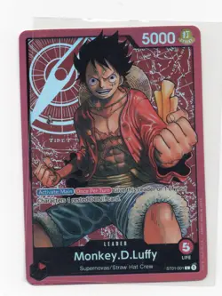 One Piece Monkey D. Luffy ST01-001 Pre Errata Leader ENG - Image 1