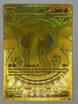 Mega Charizard X Ex 130/094 Phantasmal Flames Pokemon TCG Gold Hyper Rare NM - Image 1