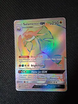 Pokemon TCG Salamence GX Dragon Majesty Holo Card 73/70 Rainbow Secret Rare - Image 1