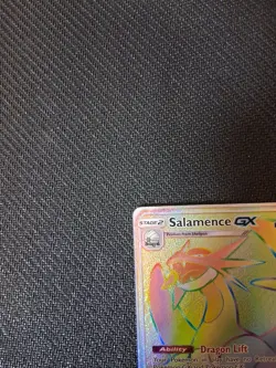 Pokemon TCG Salamence GX Dragon Majesty Holo Card 73/70 Rainbow Secret Rare - Image 2