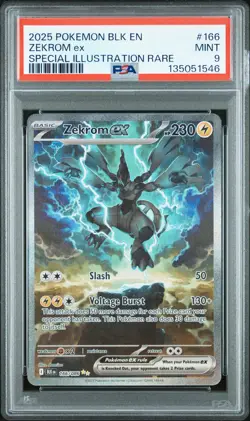 2025 POKEMON BLK EN-BLACK BOLT SPECIAL ILLUSTRATION RARE #166 ZEKROM EX PSA 9 - Image 1