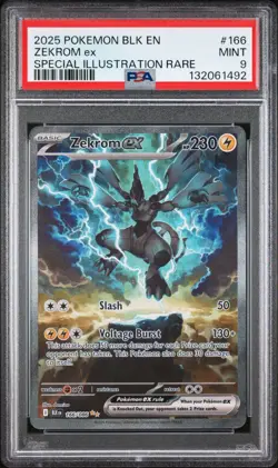 2025 Pokemon Black Bolt BLK En Zekrom Ex Special Illustration Rare #166 PSA 9 - Image 1