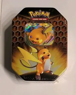 Pokemon TCG - 1st Run - 2019 HIDDEN FATES RAICHU GX Tin - Factory Sealed! MINT 820650804816 - Image 2