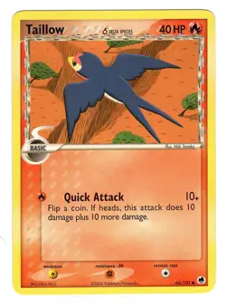 Pokemon TCG Taillow EX Dragon Frontiers 66/101 (Delta Species) Regular Common NM - Image 1