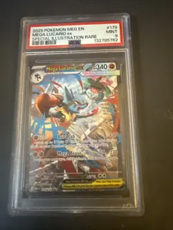 2025 POKEMON MEG EN-MEGA EVOLUTION 179 MEGA LUCARIO EX SIR PSA 9 MINT - Image 1