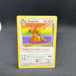 Dragonite 19/62 Rare Non Holo Fossil Set Pokemon Card WOTC 1999 TCG - Image 1