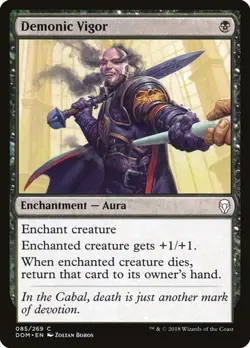 4 x Demonic Vigor NM Dominaria 085 PLAYSET MTG - Image 1