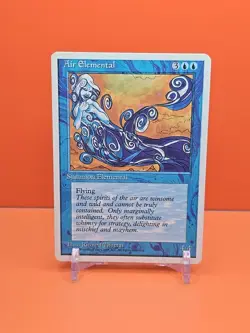 🔵🔵🔵 1995 Magic The Gathering AIR ELEMENTAL 4TH EDITION PLAYED 🔵🔵🔵 - Image 1