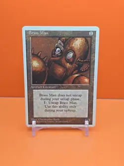 🟤🟤🟤 1995 Magic The Gathering BRASS MAN 4TH EDITION PLAYED 🟤🟤🟤 - Image 1