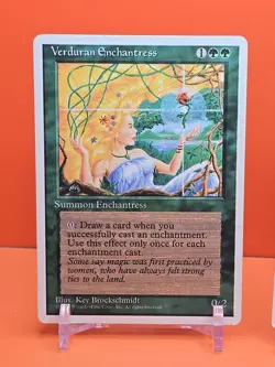 🟢🟢🟢 (2) 1995 MAGIC The Gathering VERDURAN ENCHANTRESS EDITION PLAYED 🟢🟢🟢 - Image 2