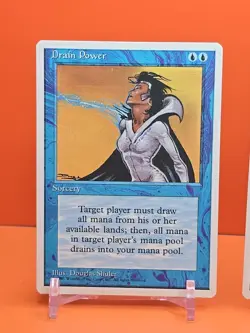 🔵🔵🔵 (2) 1995 MAGIC The Gathering DRAIN POWER 4TH EDITION PLAYED 🔵🔵🔵 - Image 2