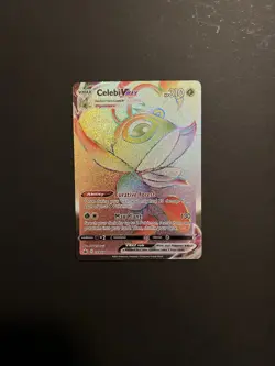 Pokemon TCG - Celebi VMAX Chilling Reign 199/198 Rainbow Holo Secret Rare NM - Image 1