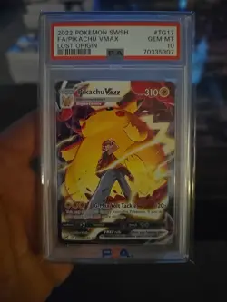 2022 Pokemon Lost Origin Sword & Shield Pikachu VMAX FA PSA 10 Trainer Gallery - Image 1