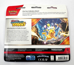 Surging Sparks 3 Pack Blister w/ Promo Pokemon TCG Scarlet & Violet Sealed - Image 2