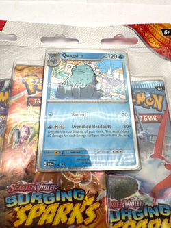 Surging Sparks 3 Pack Blister w/ Promo Pokemon TCG Scarlet & Violet Sealed - Image 3