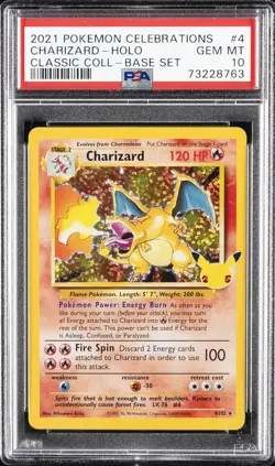 2021 POKEMON CELEBRATIONS CLASSIC COLL #4 CHARIZARD-HOLO PSA 10 - Image 1