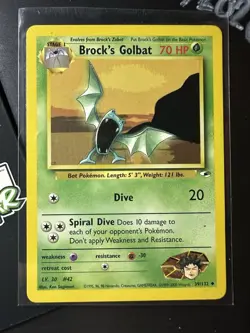 Brock's Golbat 39/132, Gym Heroes, Pokemon TCG, 2000, Vintage, Uncommon, NM - Image 1