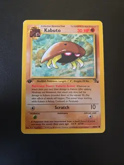 Kabuto [1st Edition] #50 Pokemon Fossil HP - Image 1