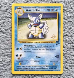 Pokemon Gold W Stamp Wartortle Base Set 2 Promo Card 63/130 Wizards Stamped WOTC - Image 2