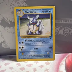 Wartortle 63/130 W Stamp WOTC Wizards Base Set 2 Promo Pokemon Card LP - Image 1