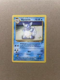 Wartortle 63/130 W Stamp WOTC Wizards Base Set 2 Promo Pokemon Card LP - Image 2