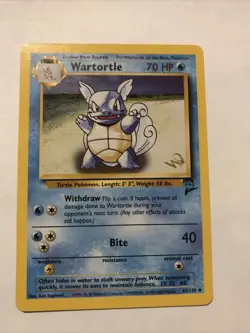 Wartortle Gold W Stamp Stamped Pokemon Card - WOTC Promo - Base 2 - 63/130 - Image 1