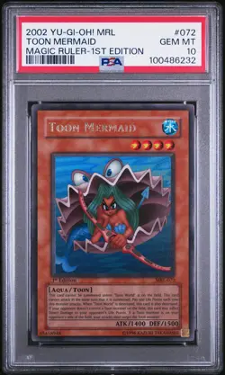 2002 YU-GI-OH! MRL-MAGIC RULER 1ST ED #072 TOON MERMAID PSA 10 - Image 1