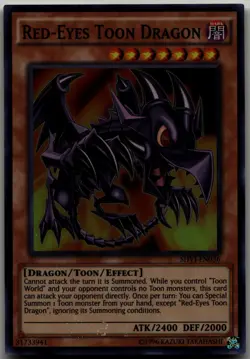 Red-Eyes Toon Dragon Super Rare Shining Victories SHVI-EN036 LP - Image 1