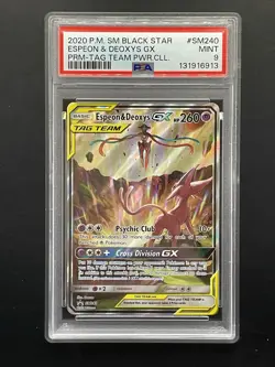 Espeon & Deoxys GX SM240 SM Holo Promo Pokemon TCG PSA 9 - Image 1