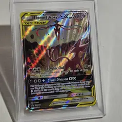 Espeon & Deoxys GX Tag Team SM240 Holo Pokemon TCG PSA 9 Graded Card - Image 3