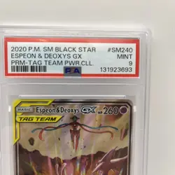 Espeon & Deoxys GX Tag Team SM240 Holo Pokemon TCG PSA 9 - Image 2