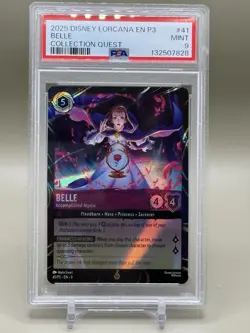 2025 Disney Lorcana Belle Collection Quest Parks Promo Graded PSA 9 Mint - Image 1